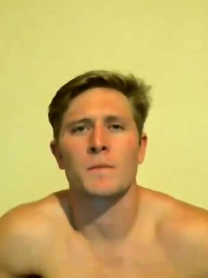 Blonde Surfer Brandon Parker Showers and Jerks Dick on Webcam Video