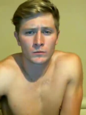 Blonde Surfer Brandon Parker Showers and Jerks Dick on Webcam Video
