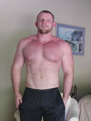 Hairy Bodybuilder Ryan Judd Jerks His COCK by Gayhoopla