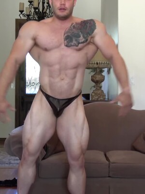 Bodybuilder Buck Carter JERKS His Cock And CUMS